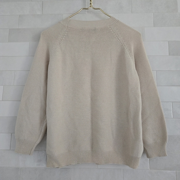 Max Mara Weekend Cotton Knit Ecru Ivory Cream Beige Crewneck Sweater Small - Picture 5 of 7